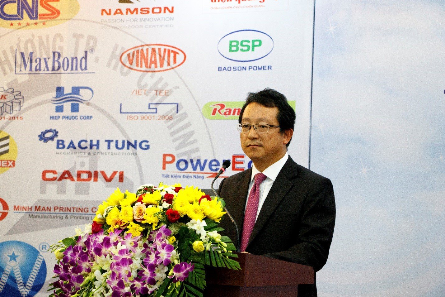 Ông Hirotaka Yasuzumi,Trưởng đại diện JETRO TP.HCM phát biểu tại buổi khai mạc Ông Hirotaka Yasuzumi,Trưởng đại diện JETRO TP.HCM phát biểu tại buổi khai mạc